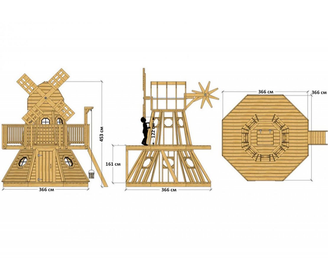 Игровой комплекс TORUDA WOOD Ветряная мельница - вид 3